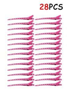 28/16/2PCS Rose Red Hair Fixing Clips, Root Volumizing Hair Clips, No-Trace Hair Clips, Bangs Duckbill Positioning Clips, Makeup Artist Styling Clips,Claw Clips - Multicolor - View 8