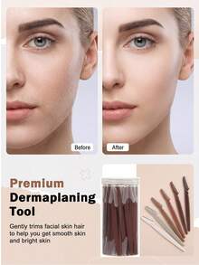 30/15/5pcs Eyebrow Trimmer Set, Long Handle Precision Eyebrow Shaper, Shaping & Trimming Beauty Tool, Exfoliating & Callus Removal Razor, Facial & Neck Shaving Blade, Women's Multi-Function Grooming Set, Travel & Home Use, Smooth - Mocha Brown - View 9