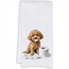 1pc Cute Teddy Print Kitchen Towel, Soft And Absorbent, Baking Home Dish Cloth Decoration Holiday Gift, Kitchen Essential, Kitchen Accessory. - Multicolor - View 7
