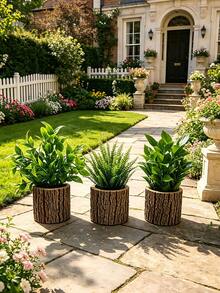 6pcs Artificial Greenery Potted Plants Set, Includes Eucalyptus Leaves, Rosemary, Magnolia, Black Plastic Mini Pots, Suitable For Home Indoor Office Desk, Country Style, Bathroom Decor, Patio Decor, Gifts, Garden Decor, Bedroom, Outdoor Plants, Gardening, Artificial Greenery Set - Green - View 7