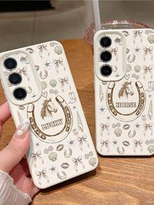 1件個性化客製文字手機殼，手繪馬匹設計，適用於 iPhone 17 Pro Max/17 Air/16E/16 Pro Max/15/14 Plus/13/12/11, S24/20 Ultra/A52S/A31A21S/A13/A05S, Note 13 Pro Plus/Note 10/Note 12C/Note 13C，TPU材質，時尚個性防震，極簡質感設計，適合喜愛馬元素或尋求個性化手機配件的使用者 - 白色 - 查看 5