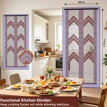 Bohemian 52-Strand Natural Wood Bead Door Curtain, 3D Triangle Pattern Hanging Curtain For Bathroom, Balcony, Space Divider - 52 Pieces - View 1