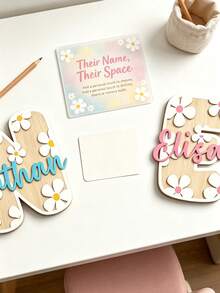1pc Personalized Wooden Double Layer Custom Name Decor, Laser Cut Cursive Font Door Wall Plaque, Multiple Colors Available, Suitable For Bedroom, Living Room, Wedding And Housewarming Gift, Valentine's Day Decoration Carving, High Quality Customization, Exclusive Unique Gift - Style 1 - View 11