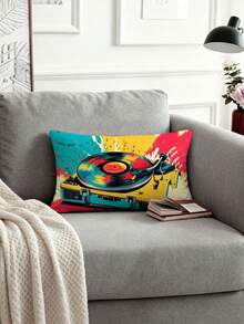 1pc/4pcs, Vintage Street, Pop Art, Colorful Record Player Throw Pillow Cover Suitable For Car, Farmhouse Home Decor, Bedroom Throw Pillow Cover, Living Room Sofa Throw Pillow Cover (Pillow Insert Not Included) 4pcs And 1pc Multiple Options - Multicolor - View 16