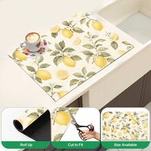 1pc Lemon Print Diatomaceous Earth Kitchen Mat, Non-Slip Heat-Resistant Absorbent Mat, Suitable For Kitchen Countertop, Coffee Machine, Tableware, Home Cafe Bar Party Decoration Placemat Gift - Multicolor - View 7