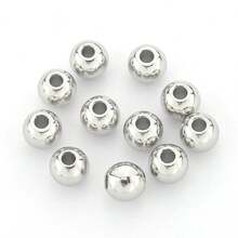 30pcs Stainless Steel Round Spacer Beads, Approx. 6mm Diameter, Hole Size Approx. 2mm/3mm, Polished Smooth Through-Hole Loose Beads, Bead Connectors, Decorative Beads, Suitable For DIY Jewelry Making, Necklaces, Earrings, Beading Accessories, Titanium Steel Bracelets, Jewelry Making Materials Beads & Bead Assortments - Stainless Steel Round Spacer Beads (30pcs) - View 13