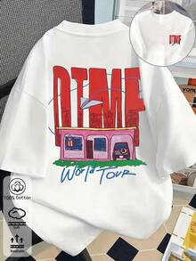 Puerto Rico Bunny "DtMF" lustiger Frosch einzigartiger Muster Damen Große Größen Rundhals lockerer Schnitt T-Shirt, Urlaub Reise Strand - Weiß 4 - Übersicht 5