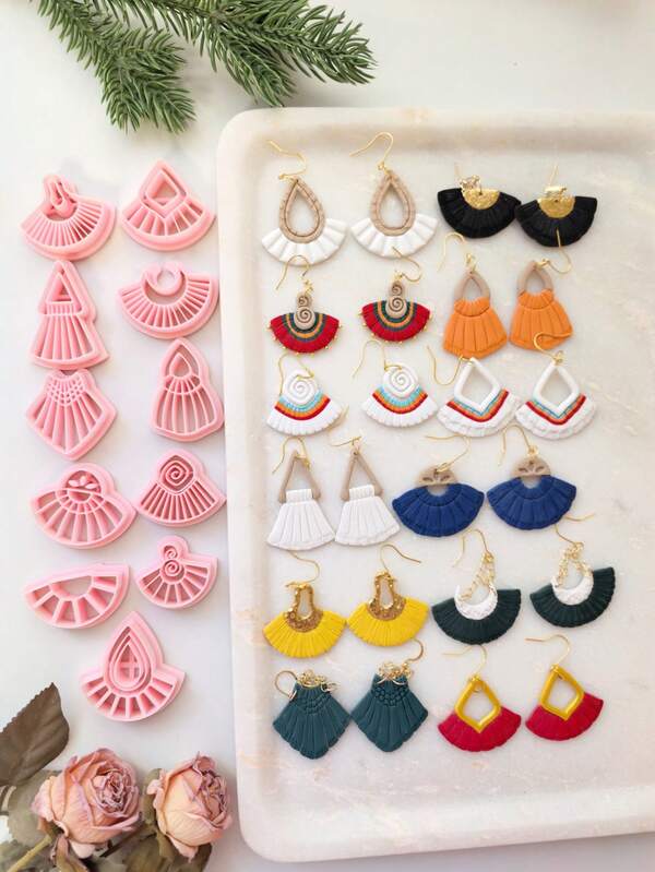 Fan-Shaped Polymer Clay Cutter Mold For DIY Earrings, Jewelry Making & Handmade Crafts