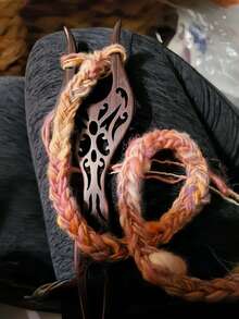 New Cross-Border Rope Braiding Tool: Renaissance-Style Wooden Craft Fork For Organization Renaissance-Style Solid Wood Braiding Fork Craft: New Handmade DIY Rope Braiding Tool, Yarn Bracelet Braiding Aid Fork, Home Craft Yarn Organization Tool - Retro Color - View 5