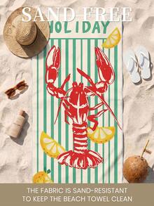 1pc Beach Towel, Beach Essential, Vacation & Bathroom Decor, Super Absorbent, Suitable For Bathroom, Swimming, Fitness, Yoga, Soft Microfiber, Lightweight & Portable, Windproof, Sun Protection, Sandproof, Summer Travel - Multicolor - View 6