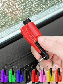 1pc Multifunctional Car Window Breaker Hammer, Includes Window Breaking And Seatbelt Cutting Functions, Emergency Escape Use, Portable Back To School Style - A - View 2