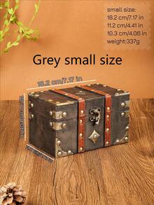 QINBEIYOU Caja de almacenamiento de relojes y joyas de estilo europeo vintage de doble cuero, decoración de habitación - Gris Oscuro - Ver 17
