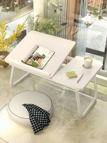Multifunctional Computer Desk, Bed Desk, Slouchy Desk, Foldable Bedroom Desk, Suitable For Bed, Study, Laptop, Portable Foldable Office Desk, Suitable For Bedroom, Living Room, Outdoor Use, Available In Fixed And Adjustable Height Versions. - Multicolor - View 8
