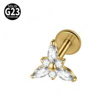 1 chiếc khuyên môi Snowflower G23 bằng titan nguyên chất 16G ren trong, đính đá CZ/Opal dáng marquise, khuyên tai helix, tragus, sụn, trang sức xỏ khuyên cơ thể - Như thể hiện trong hình ảnh - Xem 24
