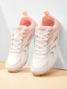 Professional Racing Track Spikes, Suitable For Middle School Physical Fitness Test And Daily Training, PTPU Wear-Resistant Outsole With Replaceable Steel Spikes, Suitable For Synthetic Tracks; Lightweight Mesh Upper Breathable And Dry, Cushioning Structure Absorbs Landing Impact, Versatile For Sprinting, Long Jump, Hurdles, Preferred Choice For Student Athletes Training. - White Powder 5755 - View 4
