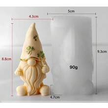Christmas Gnome Scented Candle Silicone Mold, Christmas Clover Faceless Old Man Silicone Mold, DIY Plaster Diffuser Stone Ornament Decoration Mold - Dwarfs - View 6