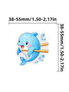 50Pcs Funny Chopstick Animal Decals, Cute Scared Wildlife Stickers For Scrapbook, Journal & DIY Stationery Decor - Multicolor - View 5