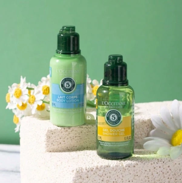 L'Occitane LOC 5-In-1 Herbal Scented Shower & Body Moisturizing 35ml Sample Set, Portable Travel Size For Business Trips - Aloe Vera - View 1