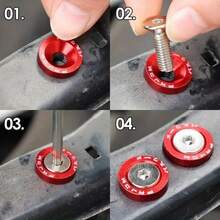 40Pcs M6 Aluminum Plated Decorative Screws & Washers Set - Colorful JDM Bolts For Car, Motorcycle, RV, SUV, Truck Bumper & Engine, Strong Threaded Fasteners, Durable Metal Auto & Motorcycle Parts - A - View 11