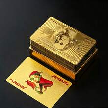 Luxury Gold Playing Cards - Waterproof - Ideal For Magic And Party Entertainment, PVC Material More Suitable For Party Use, Creative Toy, Card And Poker Series, Texas Hold'em - Multicolor - View 4