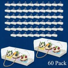 kangten 60 Pcs Clear Cake Box Set For Display, Rectangular Cupcake Box, Small Packaging Boxes Kit - Clear - View 1