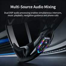 1 pieza Auricular Inalámbrico Premium para Casco de Motocicleta Y20-MAX con Intercomunicador de 300M, IP56 a Prueba de Polvo & Impermeable, Bluetooth 5.3, 25H de Duración de Batería, Activación de Asistente de Voz, Audio HD y Cancelación de Ruido Potente, Apariencia Genial Opción Perfecta para Conducir - Y20-MAX - Ver 4