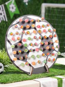 1 Set Mehrgrößen Fußball-förmiger Holz-Lutscher-Displayständer, Fußball-Stil wiederverwendbarer Süßigkeiten-/Dessertständer, Fußball-Geburtstagsfeier Dekorationszubehör, Fußball-Themen-Party Essens-Displayständer, Fußball-Fan-Treffen Süßigkeitenständer, Fußball-Team-Party Zubehör, Jungen-Geburtstagsfeier Dekoration, Erwachsenen-Zeremonie & Babyparty & Gender-Reveal-Party Tischdekoration, Heimdekoration, Raumdekoration, Geburtstagsgeschenk, Fußball-Party-Gastgeschenke - Fußball - Übersicht 2