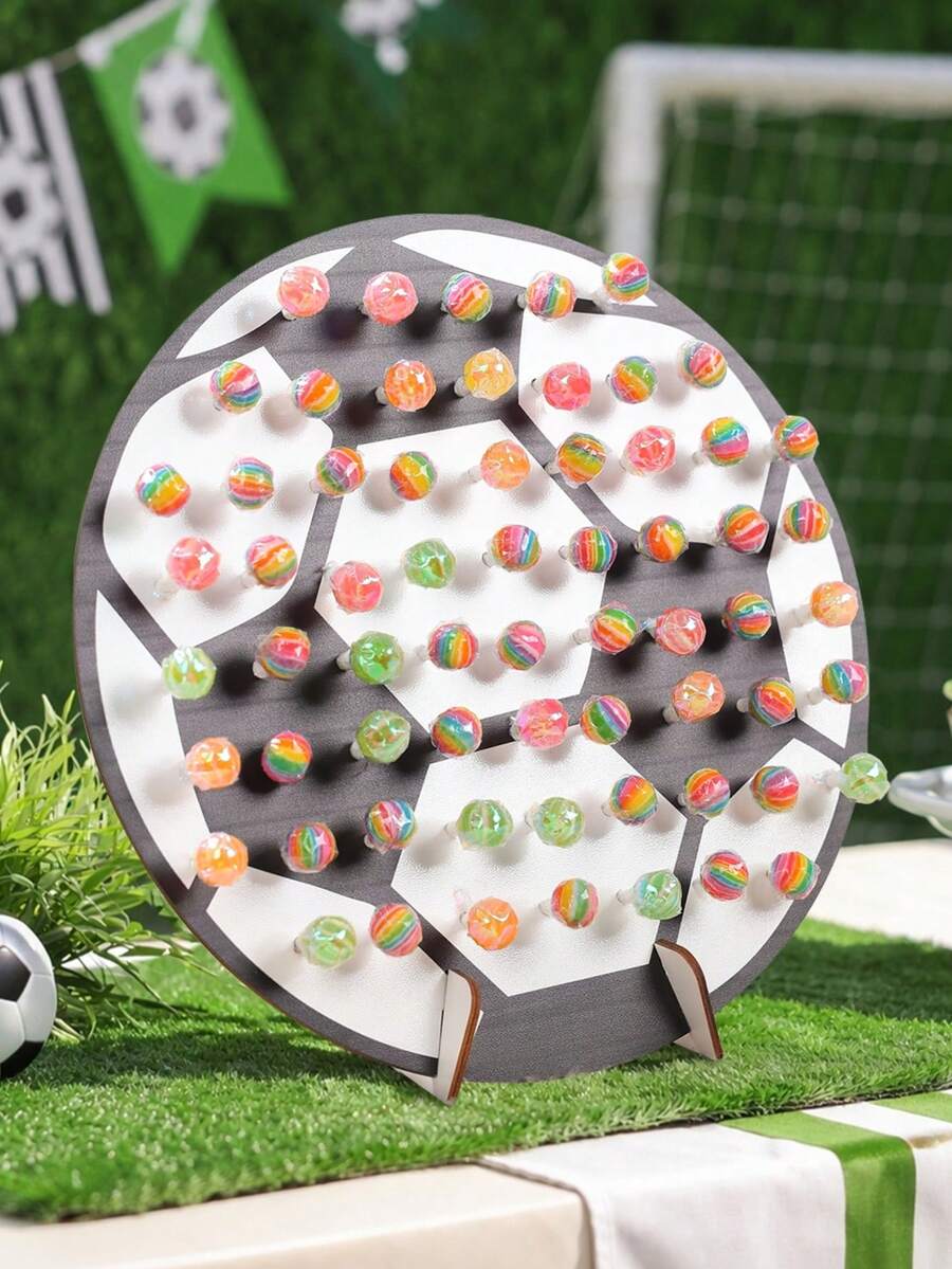 1 Set Mehrgrößen Fußball-förmiger Holz-Lutscher-Displayständer, Fußball-Stil wiederverwendbarer Süßigkeiten-/Dessertständer, Fußball-Geburtstagsfeier Dekorationszubehör, Fußball-Themen-Party Essens-Displayständer, Fußball-Fan-Treffen Süßigkeitenständer, Fußball-Team-Party Zubehör, Jungen-Geburtstagsfeier Dekoration, Erwachsenen-Zeremonie & Babyparty & Gender-Reveal-Party Tischdekoration, Heimdekoration, Raumdekoration, Geburtstagsgeschenk, Fußball-Party-Gastgeschenke