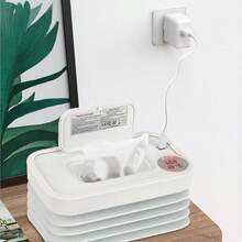 Penghangat Tisu Basah Lipat, 3 Pengaturan Suhu yang Dapat Disesuaikan, Layar Digital, Bertenaga USB, Cocok untuk Rumah, Luar Ruangan, dan Perjalanan - Putih - View 4