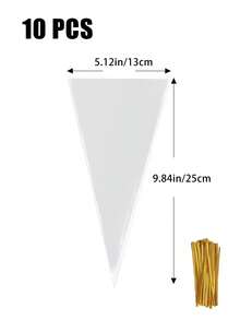 50pcs/100pcs/Pack OPP Bags, Transparent Triangle Candy Food Bags For DIY Wedding Birthday Party, Suitable For Chocolate, Cookies, Bulk DIY Candy Bags, Wedding Favors, Birthday Party Decoration, Perfect For Baking, Pastry And Snack Packaging, Gift Bags - OPP Bag - View 10