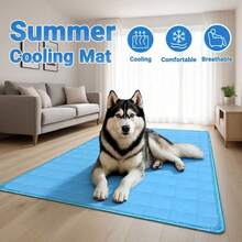 Cooling Ice Silk Pet Mat Breathable Non Slip Dog Cat Sleeping Pad Summer Heat Relief Cushion For Small Medium Pets - Blue - View 1