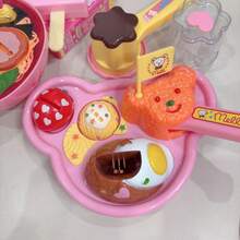 Bear-Shaped Pet Feeding Simulation Educational Toy Set With Tableware, Portable Interactive Role-Play Toy, Sensory Learning Game Gift, Suitable For Easter, Halloween, Christmas - 彩色 - 查看 6