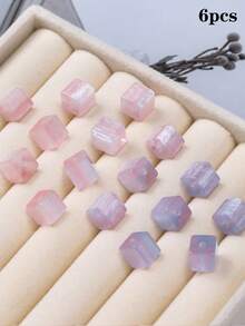 6pcs 8mm UV Sensitive Color-Changing Resin Square Loose Beads, High Transparency Fine Glitter Gradient Beads, DIY Beading Material - Square Light-changing Gradient Beads - View 14