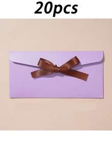 20pcs Colorful Envelopes, Creative Premium European Style Envelopes With Bow, Thickened Pearl Paper, Long Envelopes - Regular Model - View 21