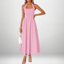 Timeless Draped Maxi Dress - Refined Silhouette & Flowy Texture - 29325-粉紅色 - 查看 1