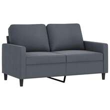 vidaXL Sofagarnitur 3-TLG., Sessel Couch mit Kissen Fußhocker, Sofa Wohnzimmersofa mit Armlehnen, Couchgarnitur Designsofa Sitzmöbel Polstermöbel, Dunkelgrau Samt - Dunkelgrau - Übersicht 6