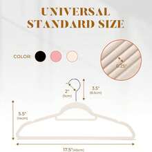 High Quality Velvet Anti-Slip Garment Hangers 100/50/30pcs, Compact Space-Saving Hangers With 360° Spin Hook & Attached Tie Bar, Sturdy Basic Hangers For Wardrobe Organizing, Indoor Stowage, Outdoor Laundry Drying & Garment Retail Display - View 2