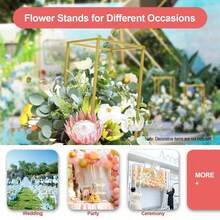 10Pcs 23.6'' Tall Gold Metal Flower Stand For Wedding Table Centerpieces Decor - 10*Flower Stands - View 8