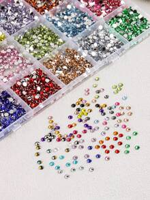 Resin Rhinestones Flat Bottom – Multi-Color Diamond Art Diamonds For Nail Art, Handmade Crafts, Book Decoration & Makeup Nails, DIY Craft Kit With 2pcs Pickup Tool, Shiny Crystals For Shoes & Clothing Nail Charms - Multicolor - View 2