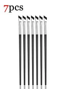 9/7/3 Stücke gewinkelte Lidschatten-Make-up-Pinsel, ultradünne weiche Borsten, einfach perfekten Eyeliner zeichnen, Präzisions-Detailpinsel für die Augen, geeignet für flüssige und Gel-Eyeliner-Stifte, unverzichtbare Wahl für Anfänger, Lidschattenpinsel - Schwarz - Übersicht 10