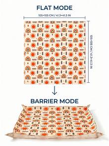 1pc Baby Floor Mat & High Chair Mat, Waterproof Baby Stain-Resistant Mat, Washable Floor Dirt-Proof Mat, Suitable For Feeding & Play - Apricot - View 5