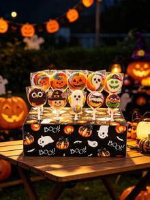 1pc Halloween Lollipop Display Stand, Halloween Castle Boo Ghost Pattern Lollipop Holder, Halloween Candy Cake Dessert Display Stand, Reusable Halloween Lollipop Storage Box, Halloween Party Candy Gift Packaging Supplies, Trick Or Treat, Halloween Party Table Centerpiece Decor, Halloween Party Supplies, Halloween Cake Decoration, Room Decor, Halloween Party Decoration, Halloween Gift, Party Favors - Halloween Pumpkin - View 11