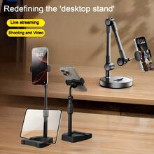 Adjustable Multi-Functional New Foldable Tabletop Tablet Stand, Slouchy Bedside Phone Holder Suitable For Watching Videos, Live Streaming, Food Photography, Daily Video Watching, Suitable As Gift For Various Occasions, Spring Birthday Gift - Black - View 1