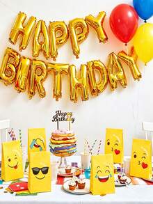 24 piezas/Set Bolsas de papel con cara sonriente divertida para regalos de fiesta, bolsas de envoltura para fiesta de cumpleaños/actividades de aula, bolsas de recuerdos de fiesta - Adecuadas para regalos de cumpleaños, recuerdos de fiesta, bolsas de almacenamiento, bolsas de mano para fiesta, bolsas de regalo de cumpleaños y suministros de envoltura de regalos. - Multicolor - Ver 4