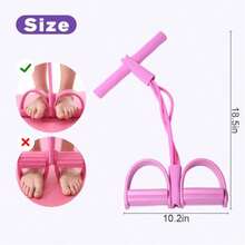 1 Set Resistance Band Fitness Stretching Kit With Handle And Pedal, Multi-Function Unisex Yoga Sit-Up Pull Rope Exercise Pedal Resistance Trainer, Home Fitness Equipment Abdominal Elastic Rope Training Tool, Suitable For Gym, Yoga, Home Workout - Multi-color (Upgraded Elasticity, New 6-tube Design) - View 6