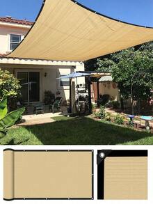 Squishy Soft Grommet Sun Shade Net, Rectangular Shape, Dark Green, Solid Color, Breathable Polyester Fabric, Summer Outdoor Style, Unisex Adult For Patio Balcony Pool, Easy Install With Hemmed Edges, Provides Privacy & Sun Shade - Multicolor - View 10