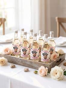 6/12/18pcs Personalized Cowboy Face Bottle Stickers, Custom Photo And Text,Personalized Cow Print Bachelorette Party Stickers For Last Rodeo Bridal Shower Decor - Multicolor - View 5