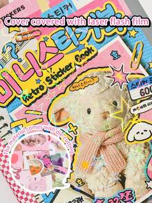600+ Pieces 32 Sheets New American Retro Mini Sticker Book, Laser Cover, Pre-Cut, Scrapbook Collage Card DIY Decoration Sticker Material - Rectangle - View 7