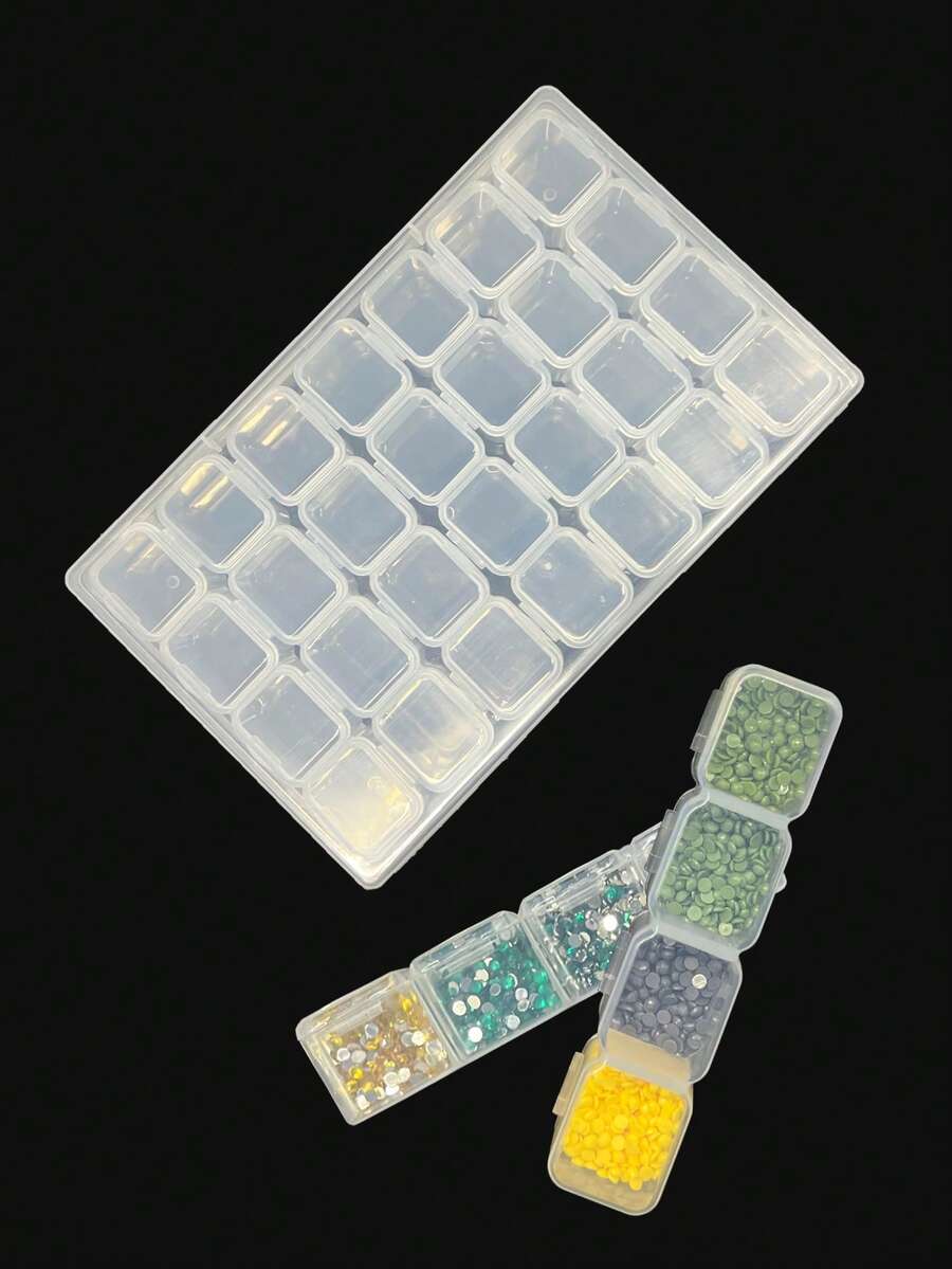 28-Grid Diamond Painting Storage Box, Transparent Rhinestone Storage Box, Small Beads/Diamond Painting Diamond Sorting Box, Diamond Storage Box Tool, Diamond Painting Storage Box - Sets - View 1