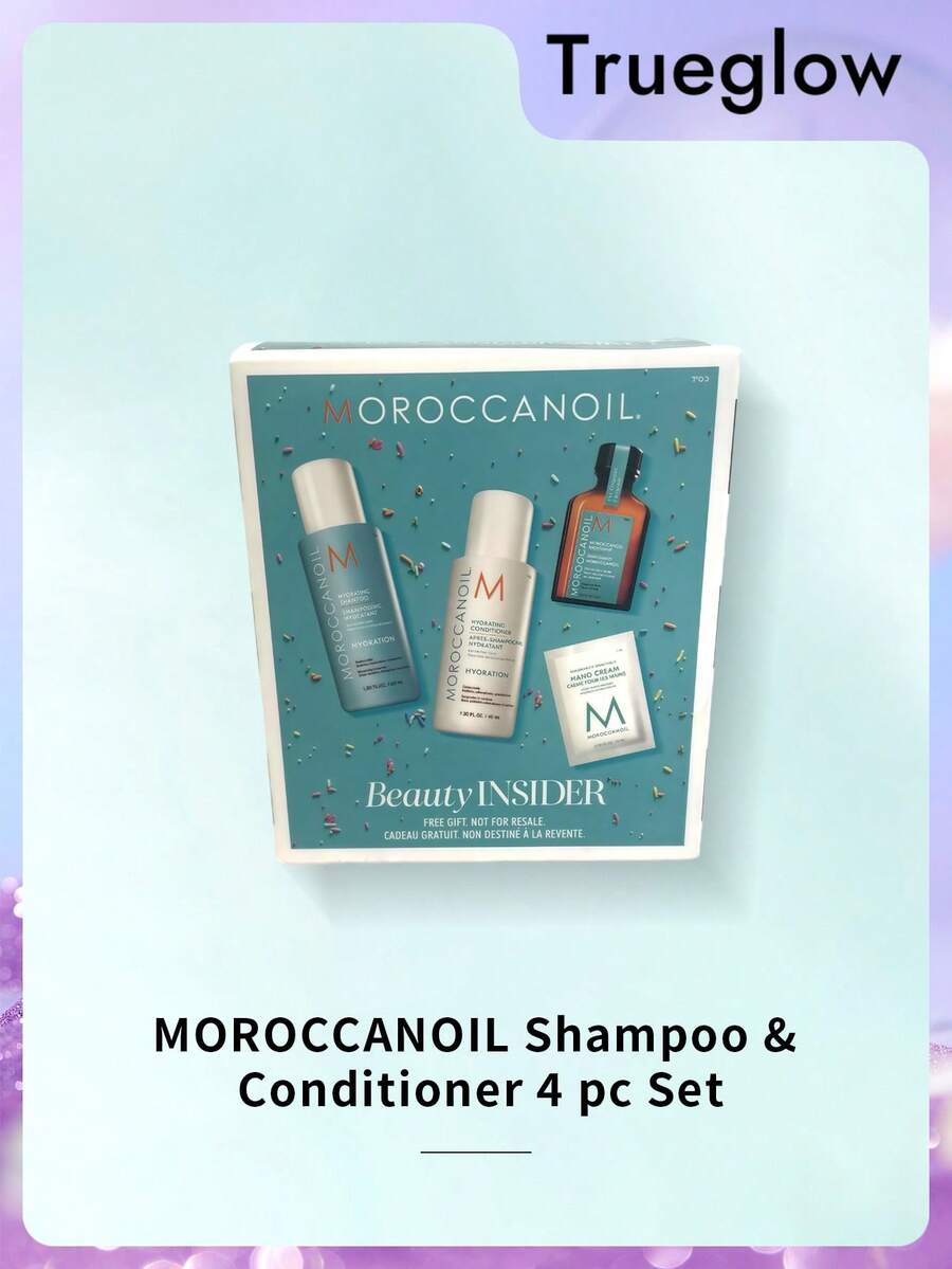Moroccanoil 4件組旅行裝探索套組 保濕洗髮精 & 護髮素 經典摩洛哥堅果護理油 滋養護手霜 防毛躁 修復乾髮 便攜試用禮盒 - Shampoo + Conditioner + Treatment Oil + Hand Cream - 查看 1